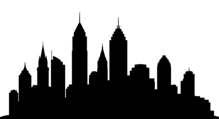 Obraz premium City Skyline Silhouette Urban Landscape 1.