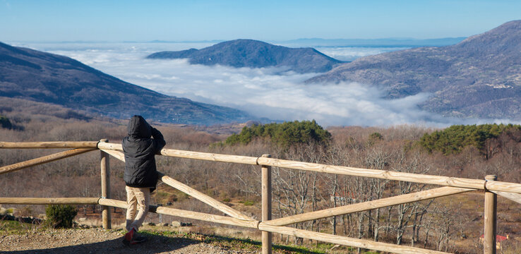Valle del Jerte from Piornal viewpoint, Caceres, Spain