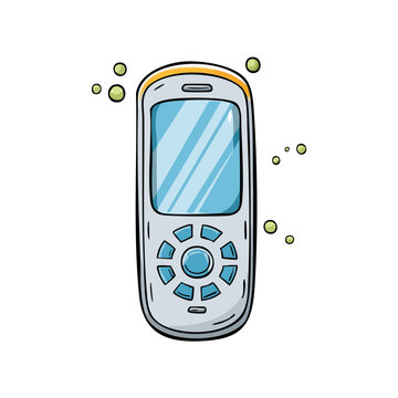 Retro Mobile Phone With Buttons and Screen Illustration