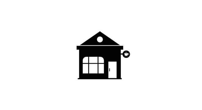 Simple black house icon with key.