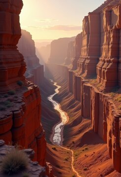 Exquisite Sedimentary Rock Layers Desert Canyon Landscape Breathtaking Geological Formations