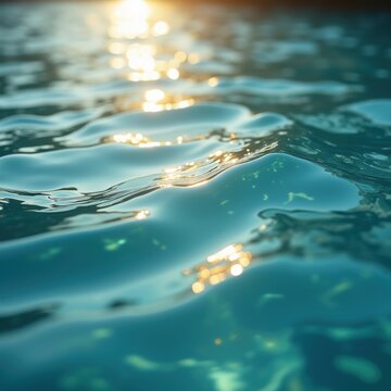 Glistening Aqua Waves Dancing Under Sunlight Reflection
