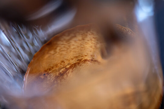 close up of coffee in a glass