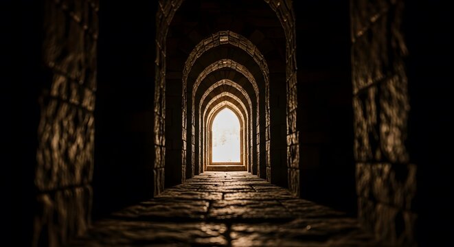Gothic archway a journey through light and shadow in ancient architecture