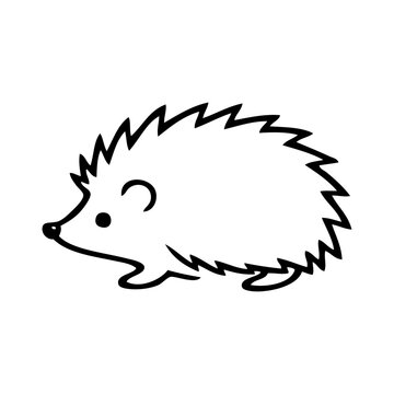 Logotipo con dibujo minimalista con l&iacute;neas de un erizo visto de perfil 