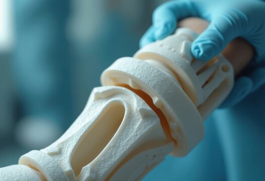 Dynamic Bone Fracture Cast Design Detailed Close-Up Cushioned Safety Elements