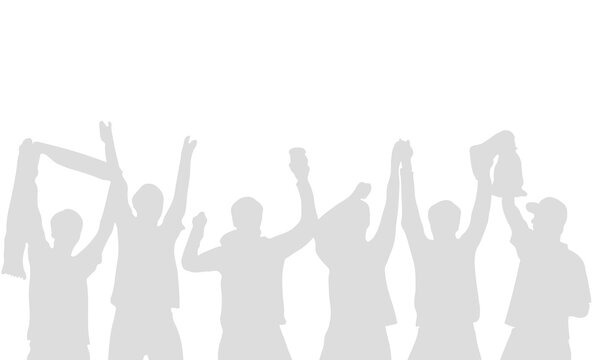 Fans jubeln - Graue Silhouette