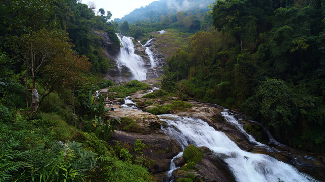 Mae Ya Waterfall Doi Inthanon national park Thailand Chiang Mai.