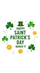 Obraz premium Celebrating saint patrick's day with festive shamrocks and a charming pot of gold isolated on white background