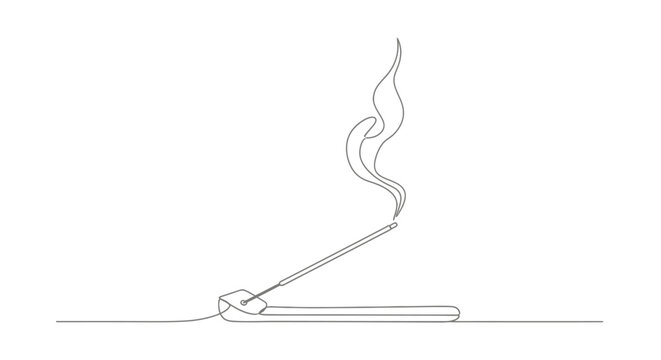 Single burning matchstick with smoke rising.