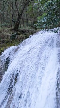 Waterfalls of the Hijuela River in Irus, in the Mena Valley. Merindades region. Burgos. Castile and Le&oacute;n. Spain. Europe