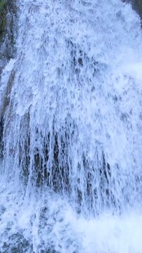 Waterfalls of the Hijuela River in Irus, in the Mena Valley. Merindades region. Burgos. Castile and Le&oacute;n. Spain. Europe