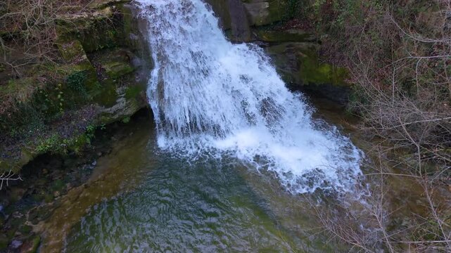 Waterfalls of the Hijuela River in Irus, in the Mena Valley. Merindades region. Burgos. Castile and Le&oacute;n. Spain. Europe