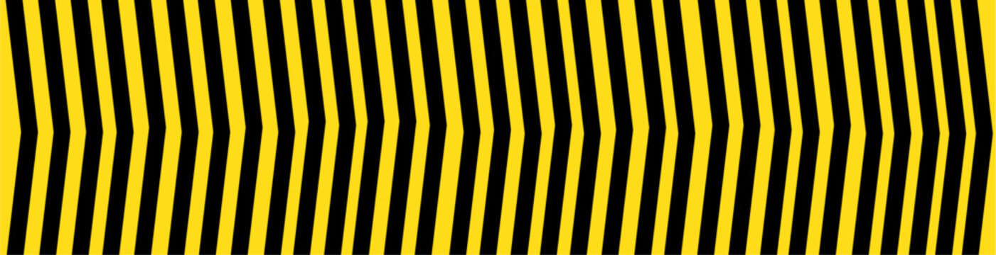 Banner Warning yellow sign, black yellow arrow safety barrier, construction tape vector graphic design