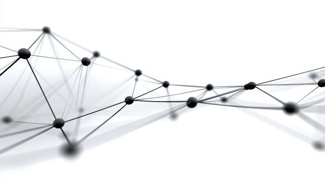 Abstract Geometric Network Connection with Lines and Nodes Representing Data Flow and Technology in Modern Communication Systems