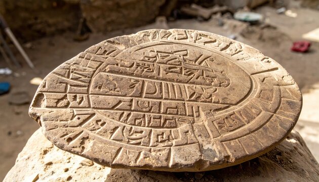 A weathered clay tablet etched with intricate Sumerian cuneiform script, a historical artifact showcasing ancient writing and culture.