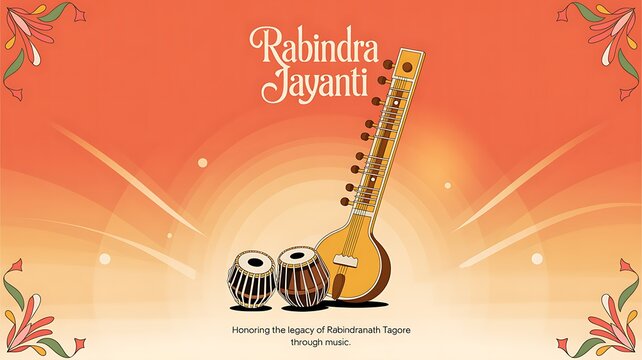 Rabindra jayanti celebration with sitar and tabla