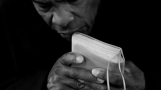 praying to God with hand's together with people and white background stock video stock footage