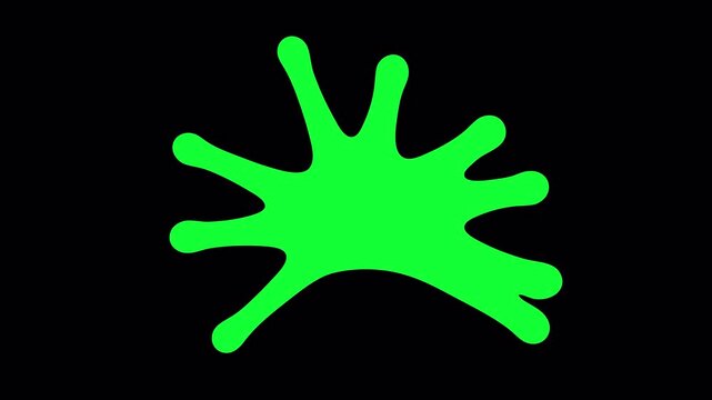 Bright green splash spreads across black background