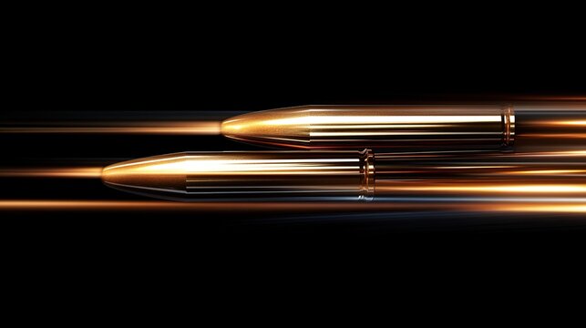 parabolic. Golden bullet casings ejected in a parabolic arc against a dark background. product launch decks, UI/UX mockups, designed for product launches and innovation pitches.