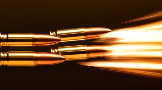 parabolic. Golden bullet casings ejected in a parabolic arc against a dark background. product launch decks, UI/UX mockups, designed for product launches and innovation pitches.