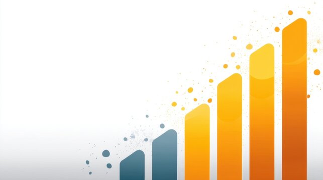Modern Abstract Design Featuring Rising Bars with Colorful Splashes Representing Growth and Progress in Business and Finance Graphs