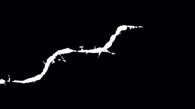 White abstract line moves across black background