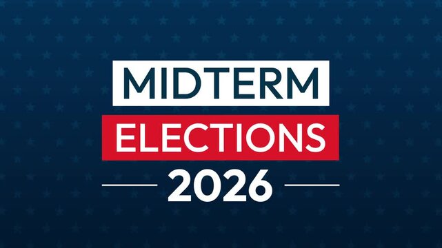 2026 midterm elections campaign banner with stars background for American democracy voting event
