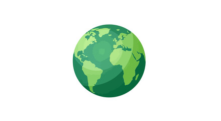 Obraz premium Stylized Green Earth Globe Icon Representing Environmental Sustainability. EPS Editable. Vector Illustrations.