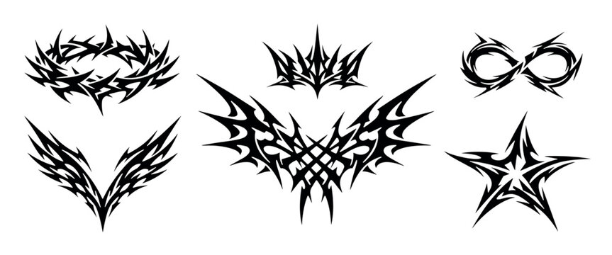 Intricate tribal tattoo designs collection vector