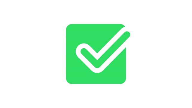 Double checkmark popup bounce animation modern verification success ui Prores Alpha Channel 4K 60fps