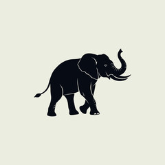 Obraz premium Black silhouette of an elephant.