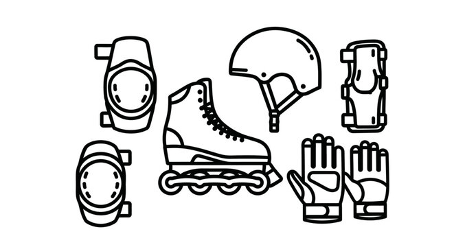 Inline skate equipment vector illustration isolated on white background