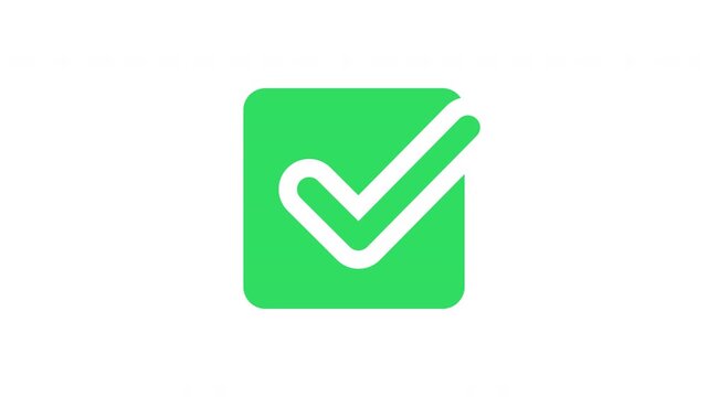 Double checkmark icon animation clean modern verification ui loop Prores Alpha Channel 4K 60fps