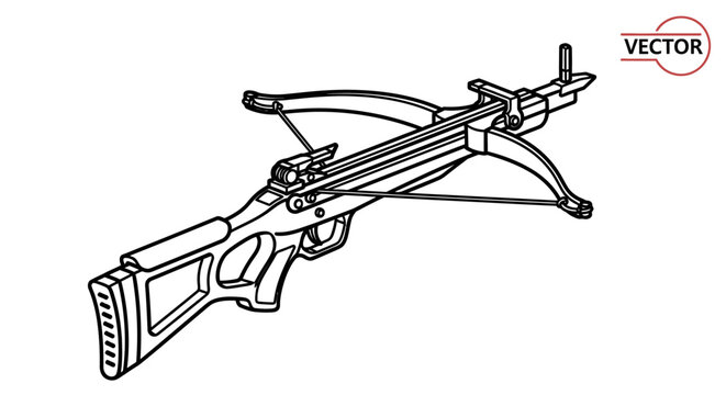 Detailed vector illustration of a modern crossbow on a white background