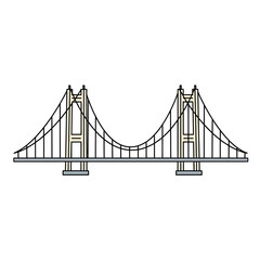 Obraz premium Minimalist suspension bridge vector illustration isolated on white