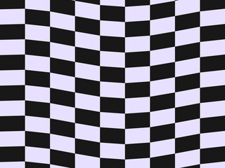 Obraz premium Wavy Checker Grid Y2K Aesthetic Pattern Design