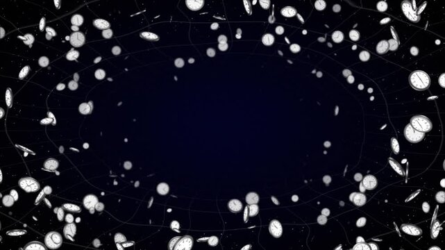 Falling 3D Clocks Animation Background, Endless,  Loop
