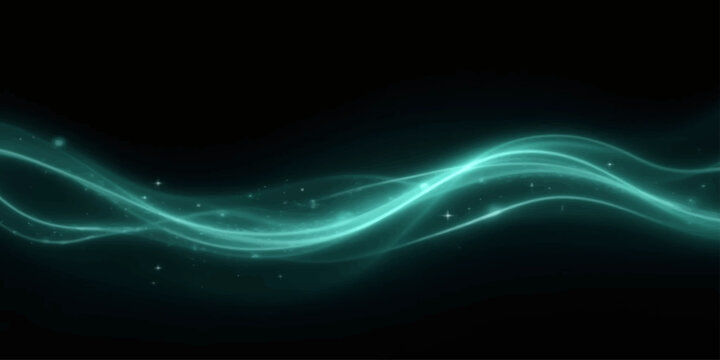 Abstract blue light background with glowing fractal waves and digital line patterns creates a dynamic motion effect on a dark textured wallpaper design