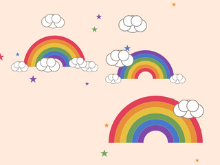 Naklejka premium Retro Rainbow Arch Pattern Y2K Colorful Background