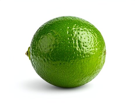 Fresh and Vibrant Lime on White Background.