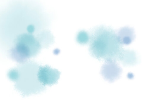 水色の滲んだグラデーション水彩テクスチャのふんわり泡のようなあしらい素材