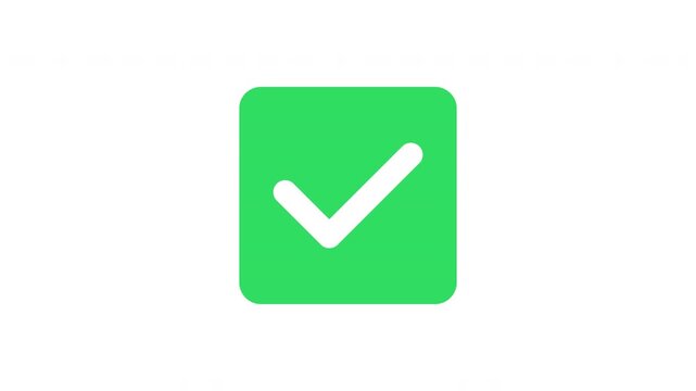 Green checkmark stamp press animation bold approval badge effect Prores Alpha Channel 4K 60fps