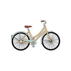 Fototapeta premium Retro Pastel City Bicycle Vector Illustration