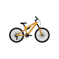 Fototapeta premium Orange mountain bike vector illustration isolated on white