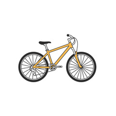 Fototapeta premium Orange Mountain Bike Vector Illustration Isolated on White Background