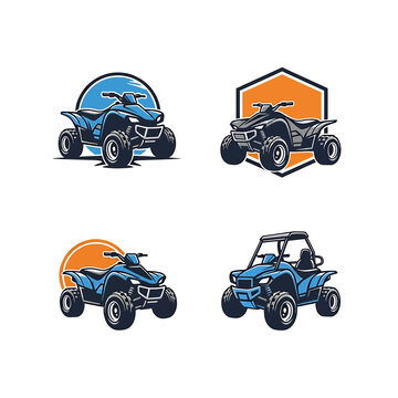 Set of off road vehicle vector illustrations