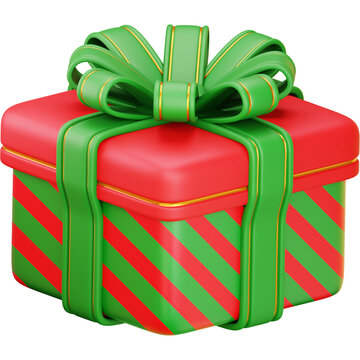 Red gift box and holiday present set with ribbon bow, shopping bag and suitcase illustration icon for celebration surprise packaging and decoration set