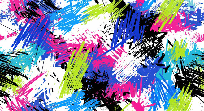 Vibrant Abstract Graffiti Scribble Pattern - Dynamic Energetic Background