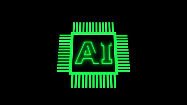 Information technology. Global network connection. Motion graphics. Artificial intelligence 3d icon.